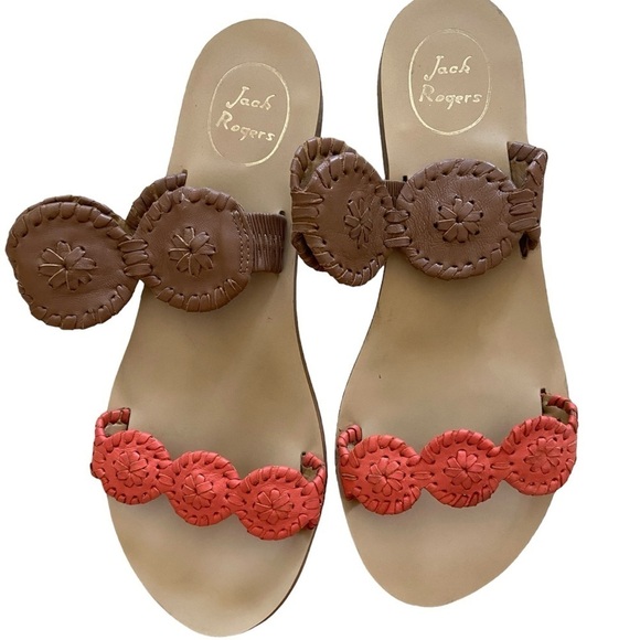 Jack Rogers size 9 two-toned sandals Made in Dominican Republic - Picture 1 of 4